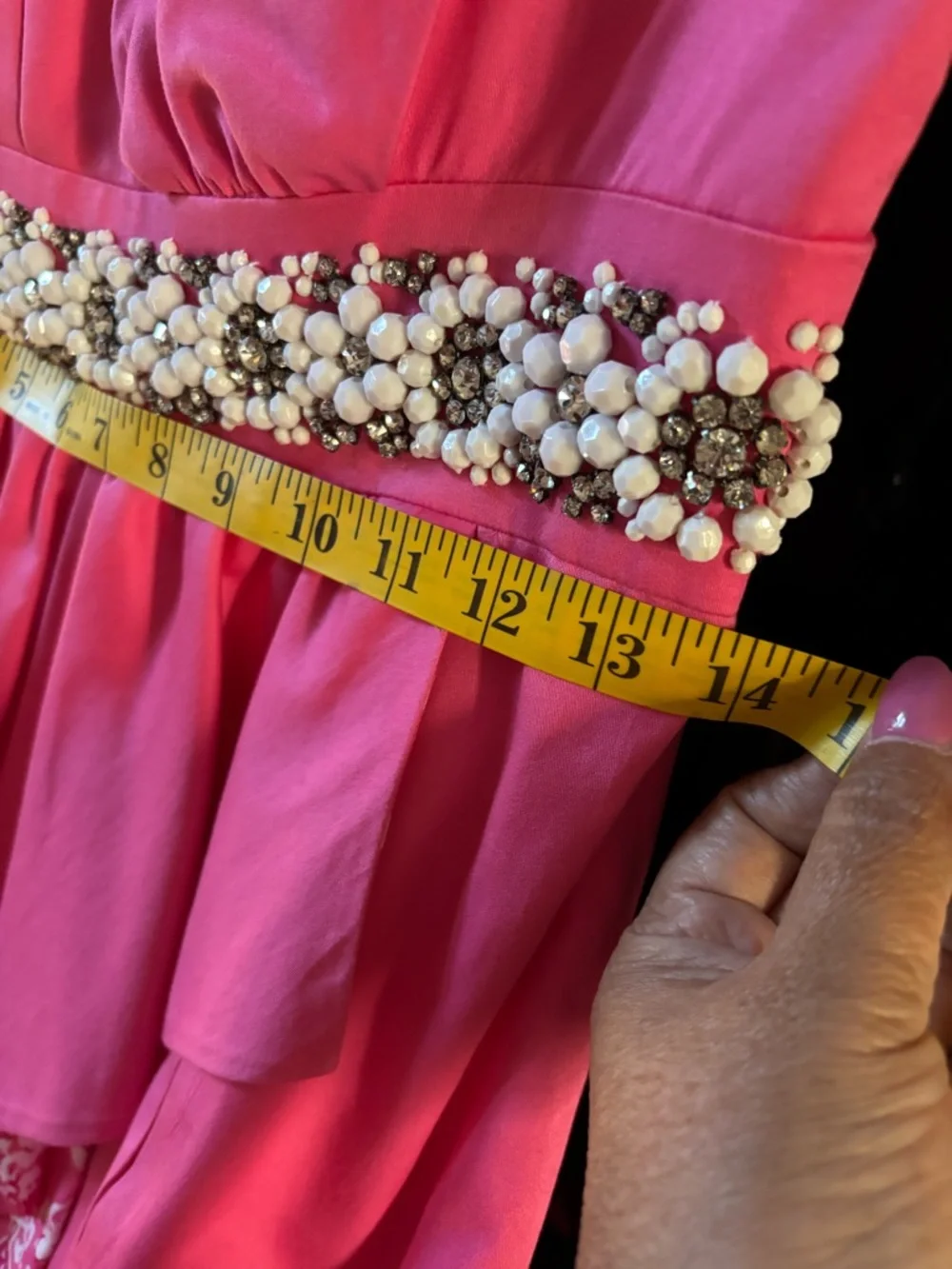 Lilly Pulitzer Pink Strapless Pearl-Embellished Faux-Wrap Dress - Picture 5 of 12